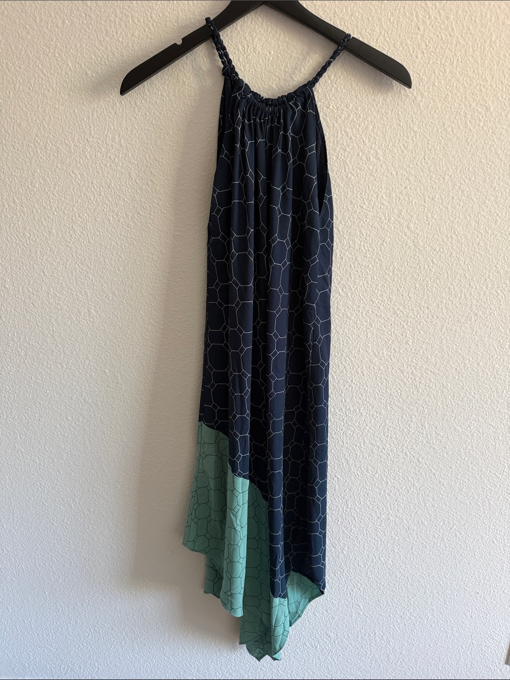 RACHEL Rachel Roy Navy Mint Colorblock Asymmetrical Dress XS